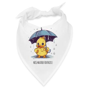 Nice Weather for Ducks – Lustige Regen-Ente - Bandana - Weiß - Vorne