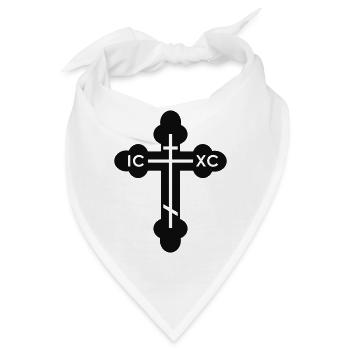 Russisch-Orthodoxer Kreuz, V.2 - Bandana - Weiß - Vorne