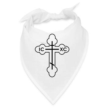 Russisch-Orthodoxer Kreuz, V.1 - Bandana - Weiß - Vorne