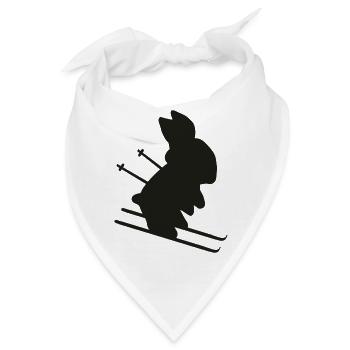 Ski Hase - skihase - Bandana - Weiß - Vorne