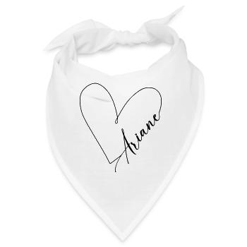 Ariane Name Herzlinie - Bandana - Weiß - Vorne