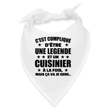 Legend & Cook Cook Geschenkidee - Bandana - Weiß - Vorne