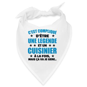 Legend & Cook Cook Geschenkidee - Bandana - Weiß - Vorne