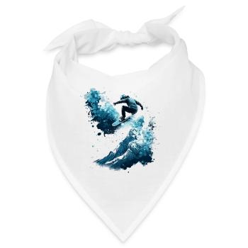 Snowboarden von Schneewellen - Lawine, Ski - Bandana - Weiß - Vorne