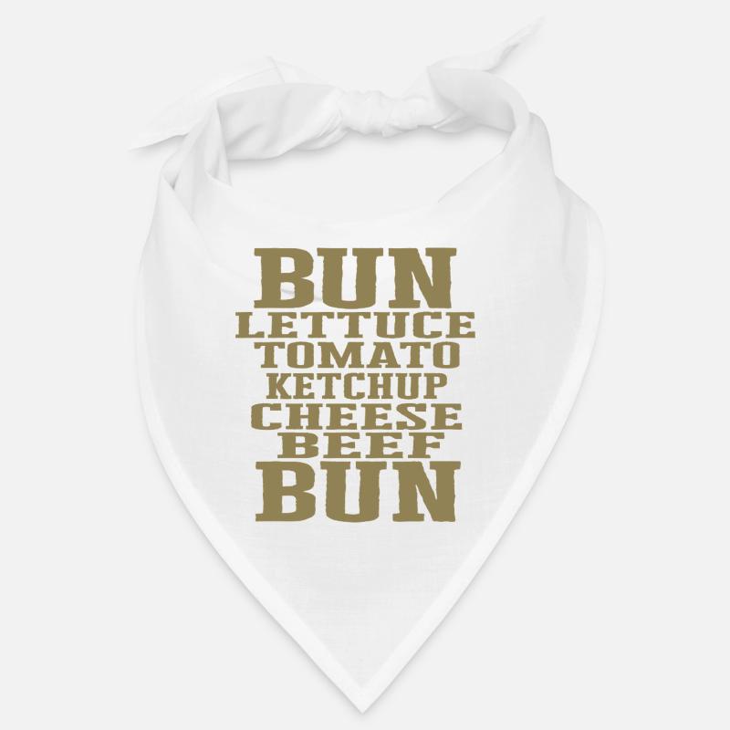Burger Ingrédients Typographie Construction du cheeseburger Bandana