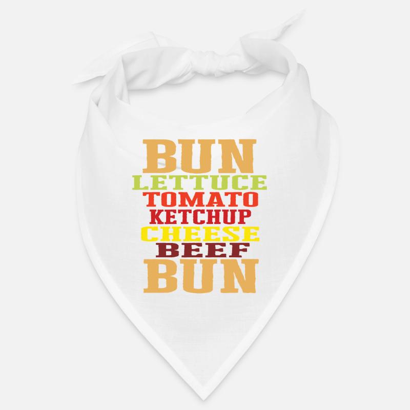 Burger Ingrédients Typographie Construction du cheeseburger Bandana