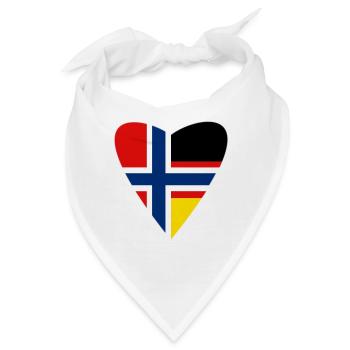 Norwegen Norwegen Deutsch-Norweger Herz Geschenk - Bandana - Weiß - Vorne