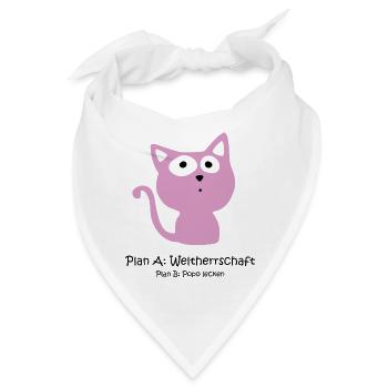 Süße Katze - Weltherrschaft - Bandana - Weiß - Vorne