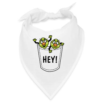 Hallöchen. Lustige cartoonartige kleine Männer - Bandana - Weiß - Vorne