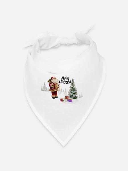 Père Noël, Joyeux Noël - Bandana - blanc