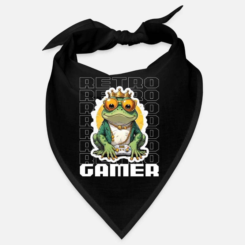 Retro Gamer Frosch mit Controller Konsolenspiele Bandana