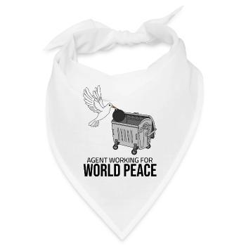 Agent working for World Peace - Bandana - Weiß - Vorne