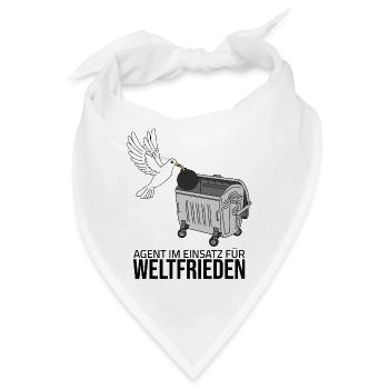Agent im Einsatz für Weltfrieden - Bandana - Weiß - Vorne