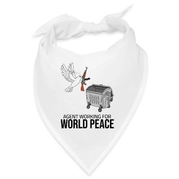 agent working for world peace - Bandana - Weiß - Vorne