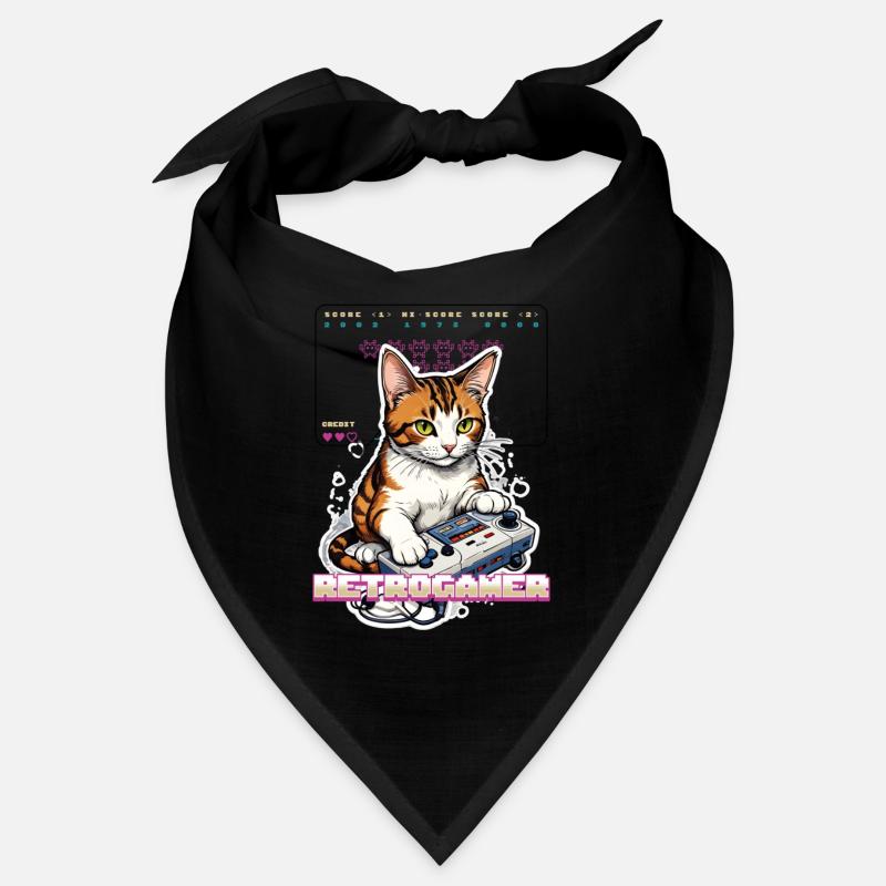 Retro Gaming Cat : Retrogamer avec manette Bandana