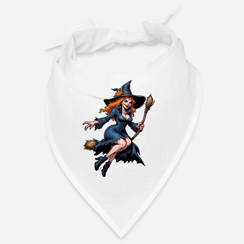Halloween Witch With Pumpkin Illustration Bandana