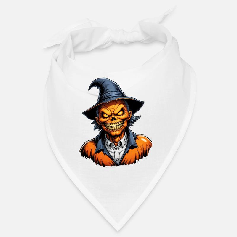 Halloween Pumpkin Head with Witch Hat Bandana