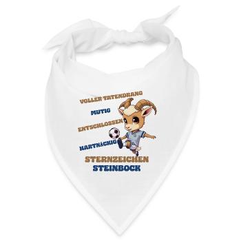 Fußballer Eigenschaften Sternzeichen Steinbock - Bandana - Weiß - Vorne