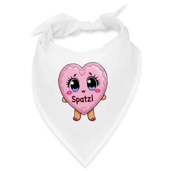 Oktober Volksfest Spatzl Lebkuchenherz Freundin - Bandana - Weiß - Vorne