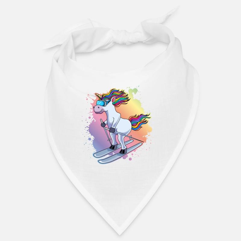 Piste de ski Einhorn Bunt Klecks - Bandana - blanc
