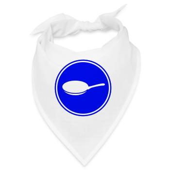 Pfanne Symbol - Bandana - Weiß - Vorne