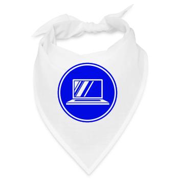 Laptop Symbol - Bandana - Weiß - Vorne