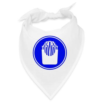 Pommes fast food symbol - Bandana - Weiß - Vorne
