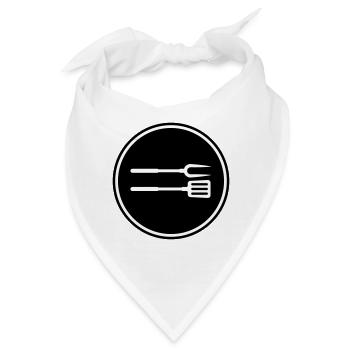 Grillzange Grillen Symbol - Bandana - Weiß - Vorne