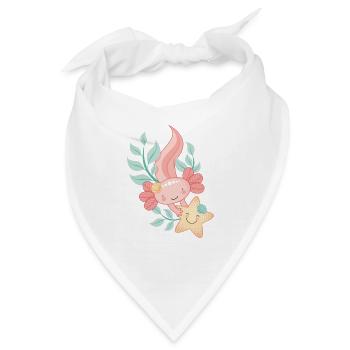 Axolotl mit Seestern - Bandana - Weiß - Vorne