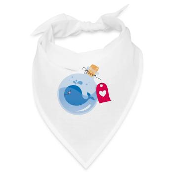 Flaschenpost mit kleinem Wal - Bandana - Weiß - Vorne
