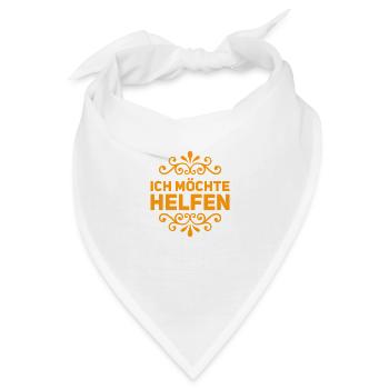ich möchte helfen - Bandana - Weiß - Vorne