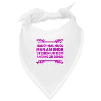 kannst du den Anfang sehen? - Bandana - Weiß - Vorne