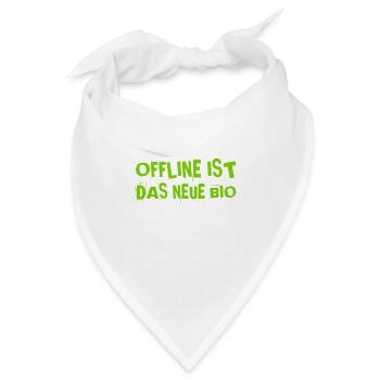 ich lebe offline - Bandana - Weiß - Vorne