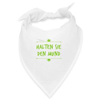 Mund halten - Bandana - Weiß - Vorne