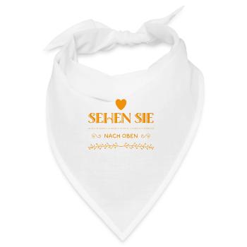 nach oben kucken - Bandana - Weiß - Vorne
