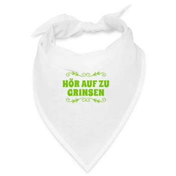 hör auf zu grinsen - Bandana - Weiß - Vorne