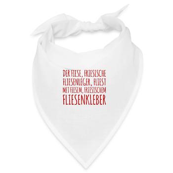 fieser Fliesenleger - Bandana - Weiß - Vorne