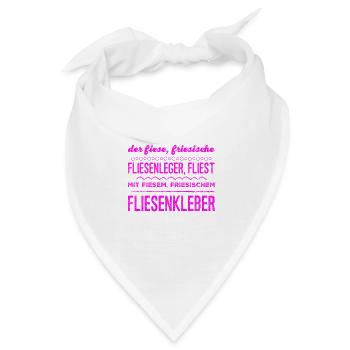 der fiese, friesischer Fliesenleger - Bandana - Weiß - Vorne
