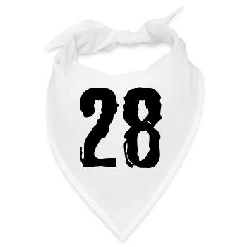 28 Zahl Trikot - Bandana - Weiß - Vorne