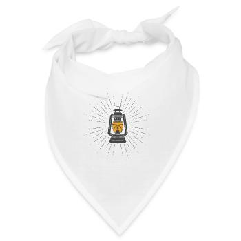Vintage Camping Laterne Silhouette Symbol Symbol Symbol - Bandana - Weiß - Vorne