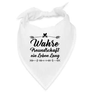 Freundschaft Spruch - Bandana - Weiß - Vorne