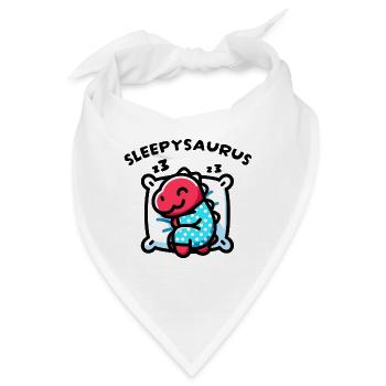 Sleepysaurus Offizielles Schlafoutfit Schlafshirt - Bandana - Weiß - Vorne