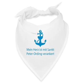 Mein Herz ist mit St. Peter-Ording verankert - Bandana - Weiß - Vorne