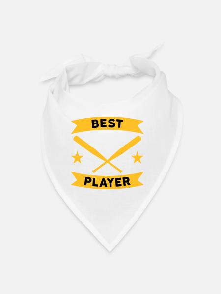 Best baseball player (banner, baseball bat) - Bandana - white