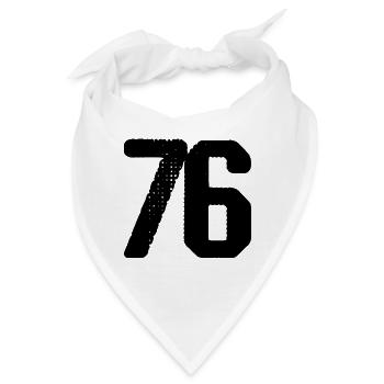 76 Zahl Trikot - Bandana - Weiß - Vorne
