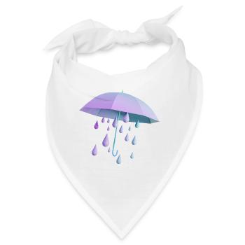 Regenschirm mit Tropfen - Bandana - Weiß - Vorne
