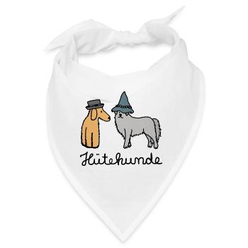Huetehunde Hütehund Hunde mit Hut - Bandana - Weiß - Vorne