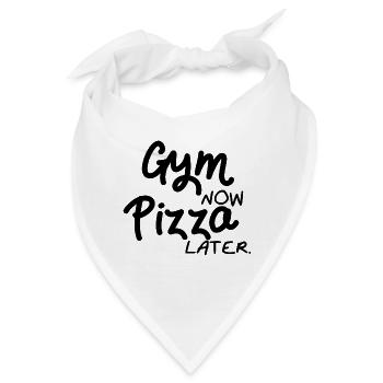 Fitnessstudio und Pizza - Bandana - Weiß - Vorne
