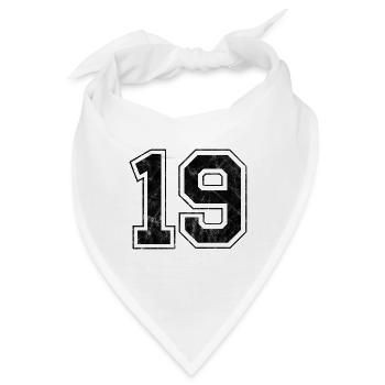 Anzahl 19 - Bandana - Weiß - Vorne