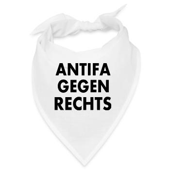 Antifa gegen rechts - Bandana - Weiß - Vorne